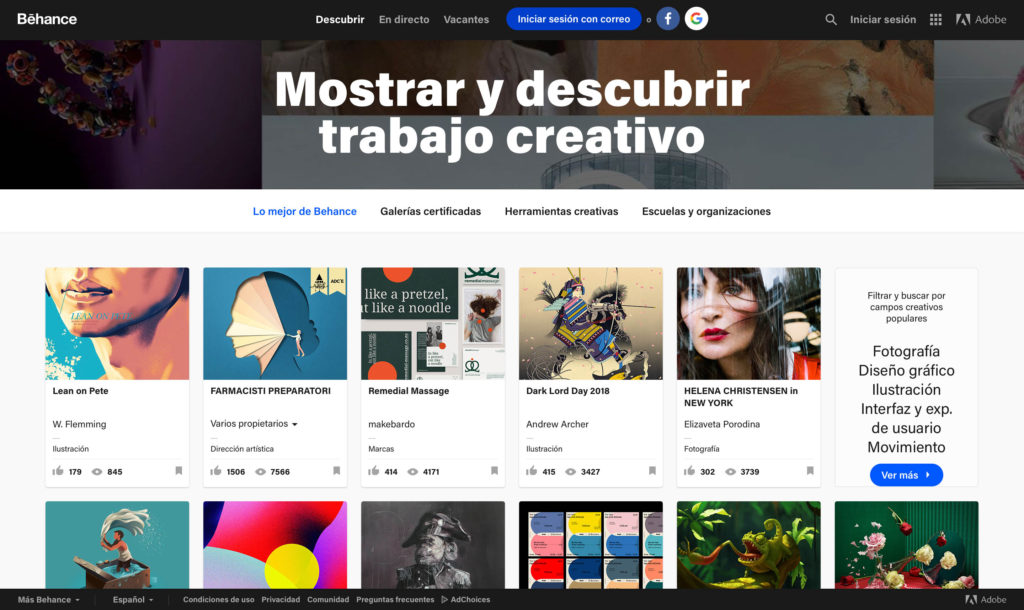 portfolio online con behance